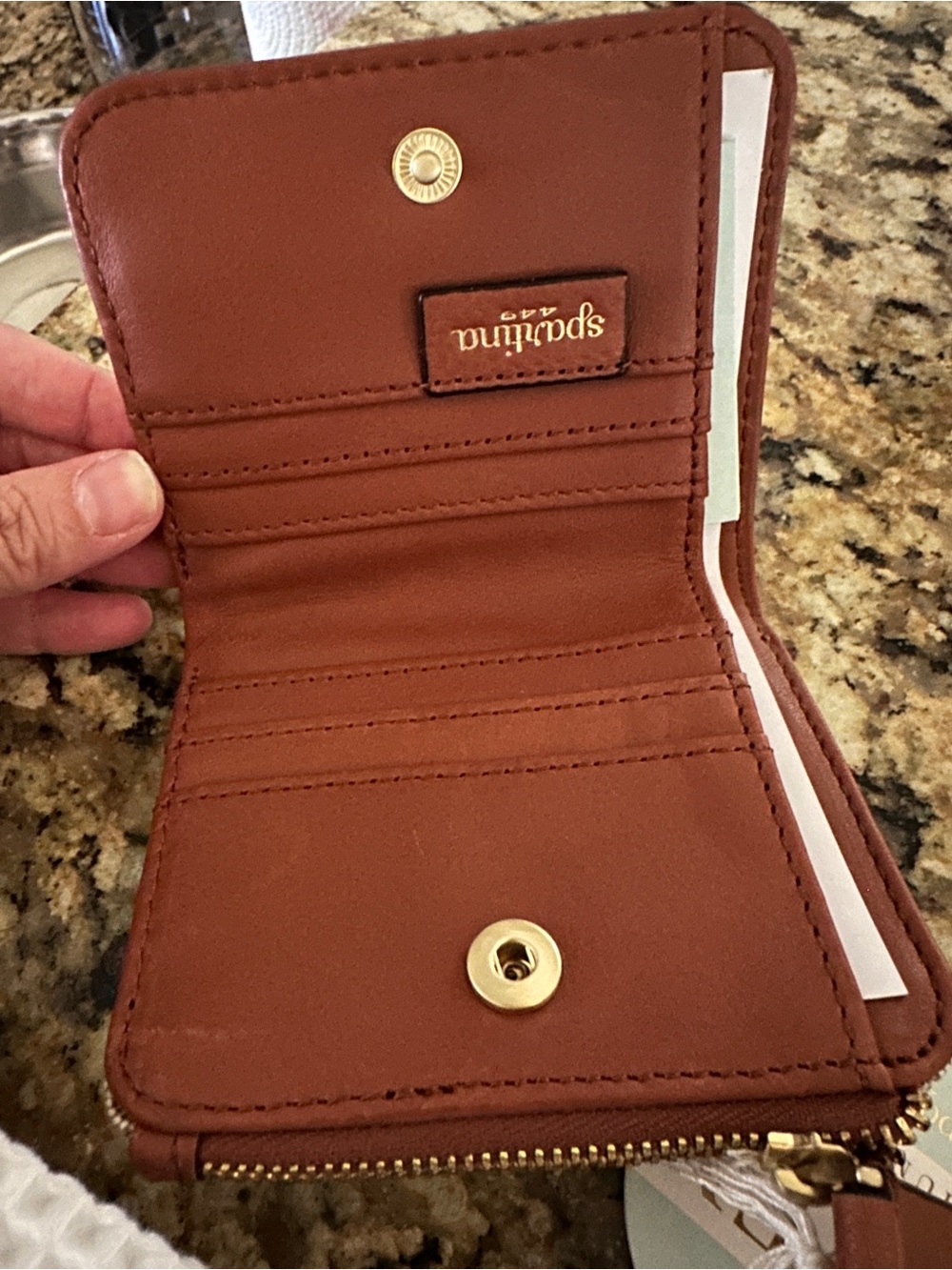 Spartina Siren La Petit Wallet Saddle Brown NWT - Picture 3 of 4